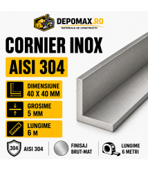 Cornier inox AISI 304, 40 x 40 x 5 mm, 6 metri